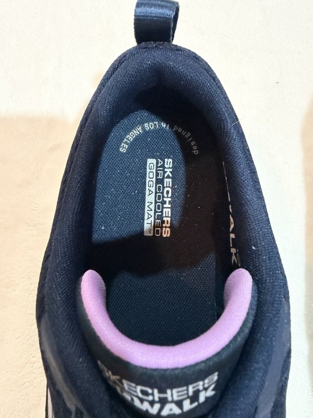 Skechers Air Cooled Goga Mat Shoes Navy Blue/Purple Go Walk  ~ Women’s Size 8 - Picture 6 of 11